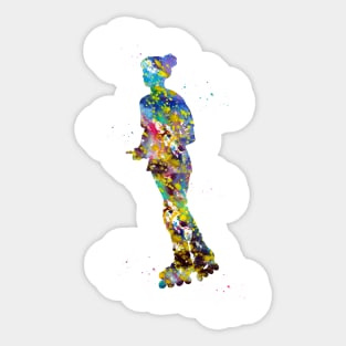 Roller skating girl Sticker